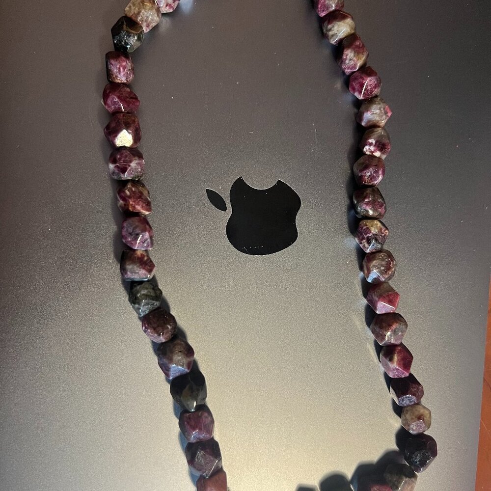 Stunning raw tourmaline necklace with stainless steel clasp